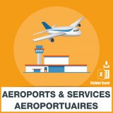 Airports and airport services email database
