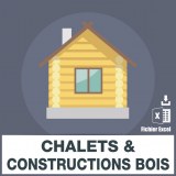 Emails of chalets and wooden constructions