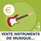 Musical instruments and sheet music sales emails