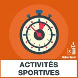 Sports activities email addresses