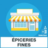 Adresses emails d'épiceries fines