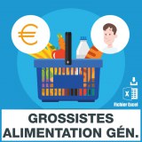 Emails grossistes alimentation générale