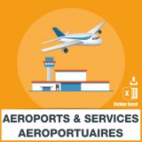 Base d'adresses emails des aéroports et services aéroportuaires