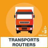 Adresses emails de transports routiers