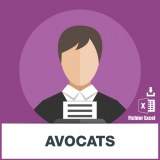 Adresses e-mails des avocats