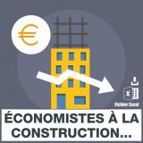 Emails des économistes à la construction métreurs vérificateurs