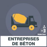 Adresse e-mail entreprises de béton