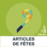 E-mails des articles de fete