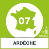Base d'adresses emails dans l'Ardèche