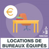 Emails locations bureaux équipés