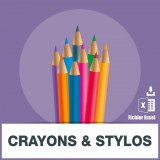 Base adresse e-mail crayons stylos