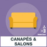 Emails des canapés et des salons