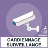 Adresses emails gardiennage surveillance