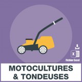 Emails de motoculture et tondeuse