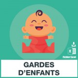 Adresses emails gardes d'enfants