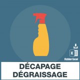 Adresses e-mails décapage dégraissage