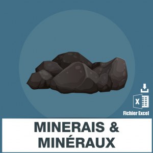 Adresses e-mails minerais et minéraux