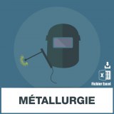 Base des adresses emails de métallurgie