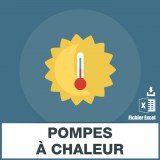 Adresses emails des pompes à chaleur