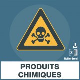 Base adresses emails produits chimiques