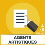 Emails agents artistiques agents litteraires