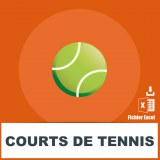 Adresses emails de courts de tennis