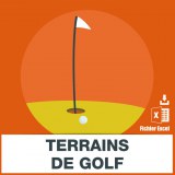 Adresses emails terrains de golf