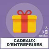 Adresses e-mails cadeaux d'entreprise