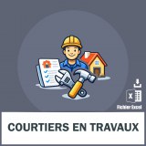 Adresses emails courtiers en travaux