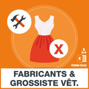 E-mails fabricant grossiste vetements