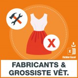 E-mails fabricant grossiste vetements