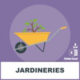 Emails des jardineries vente de vegetaux et de plantes