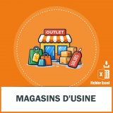 Adresses emails magasins d'usine