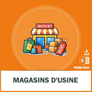 Adresses emails magasins d'usine
