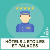 Adresses emails hotels 4 étoiles et palaces