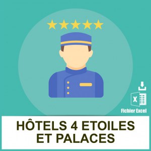 Adresses emails hotels 4 étoiles et palaces