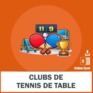 Adresses emails clubs tennis de table