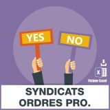 E-mails syndicats ordres professionnels