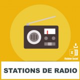 Adresses e-mails stations de radio