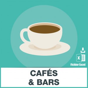 Base adresses emails cafe et bars