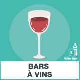 Adresses e-mails bars à vin