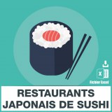 Base adresses e-mails sushi japonais